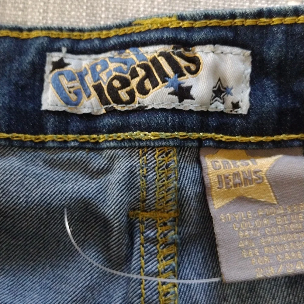 Crest Jeans Plus With Golden Back Embroidery Pockets. Size 23/24 Plus Stretch - Picture 11 of 13
